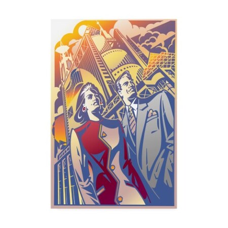 Trademark Fine Art David Chestnutt 'Architectural Business Couple' Canvas Art, 22x32 ALI46689-C2232GG